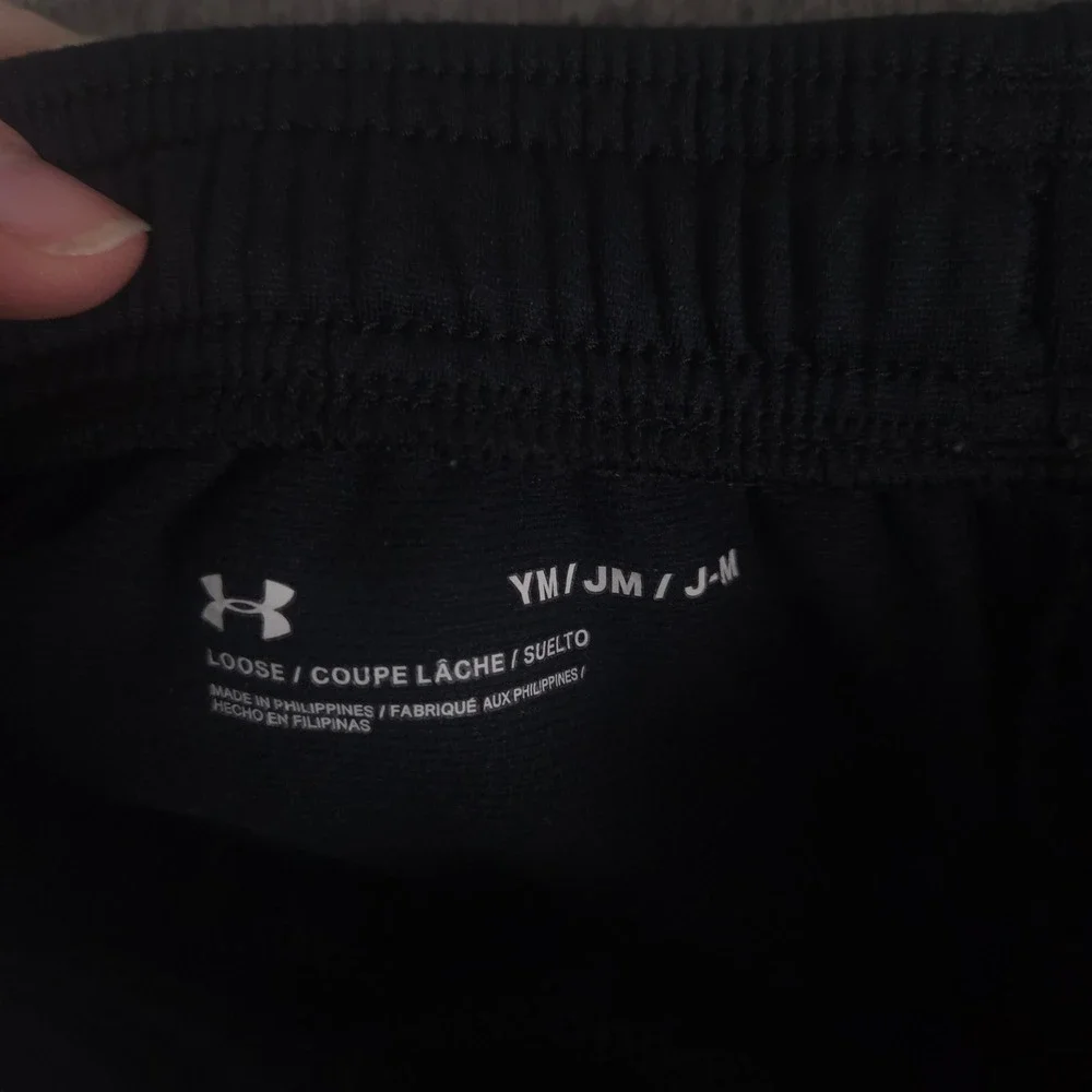LOT OF 2 Under Armour Pants Boy YM Black Brawler 2.0 Straight Leg Polyester Logo